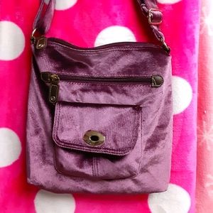 Velvet shoulder, or crossbody bag.